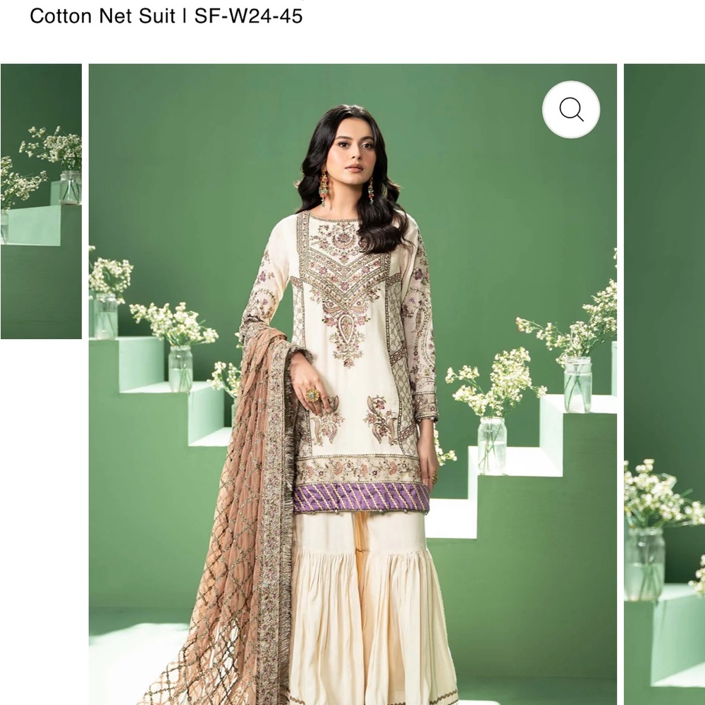 Maria B new arrival>. Luxury Formals>3 pieces embroidered  silk cotton Net suit